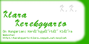 klara kerekgyarto business card